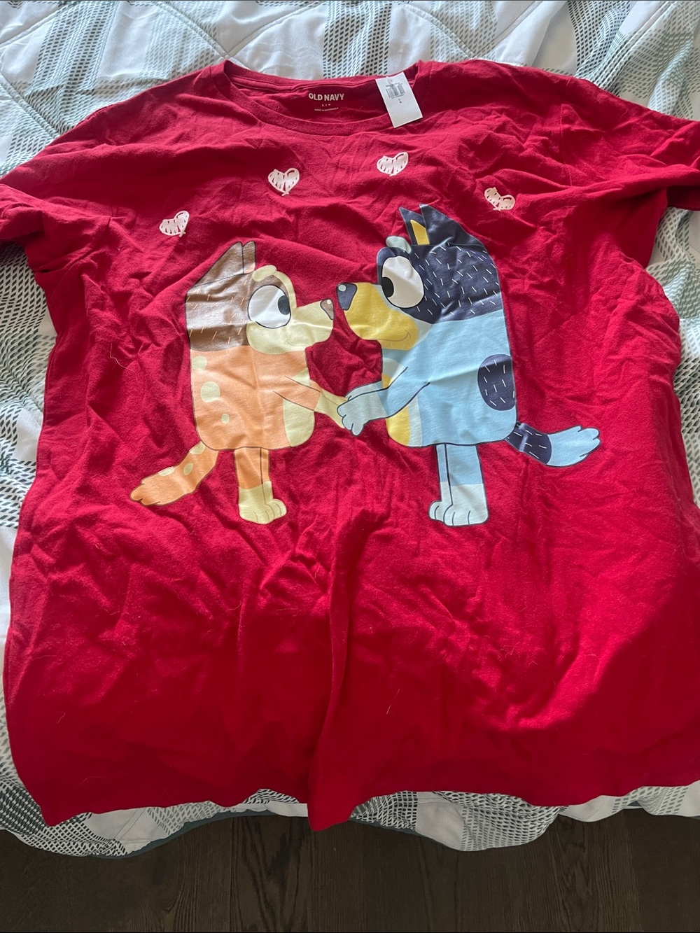 Old Navy Red Bluey Pair Graphic Short Sleeve Tee